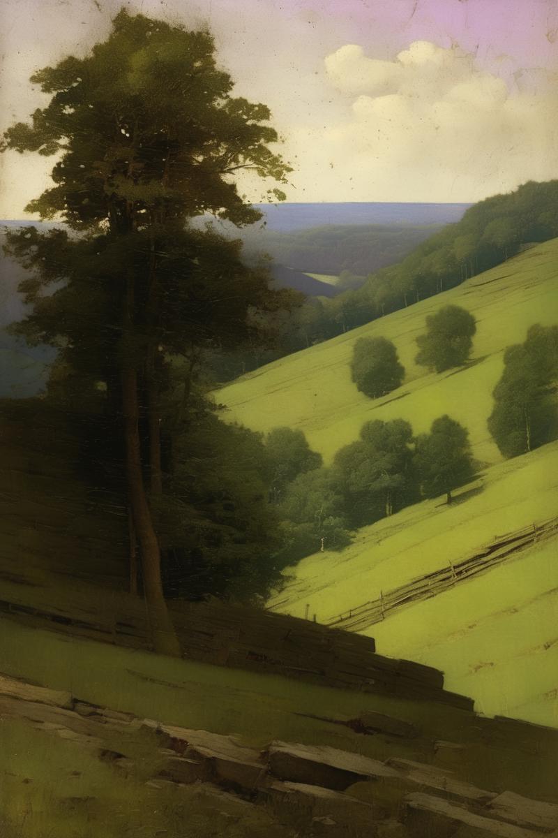 01160-2071790167-_lora_Worthington Whittredge Style_1_Worthington Whittredge Style - an old painting of hillside and a valley with trees, in the.png